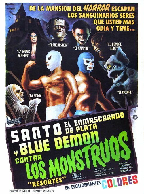 Обложка (Постер) Санто и Блу Демон против монстров / Santo el enmascarado de plata y Blue Demon contra los monstruos (1970) SATRip Обложка (Постер) Санто и Блу Демон против монстров / Santo el enmascarado de plata y Blue Demon contra los monstruos (1970) SATRip