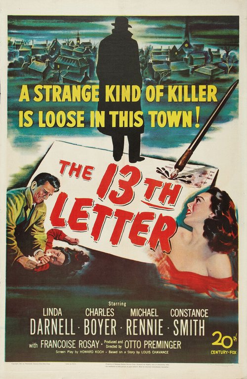 Обложка (Постер) Тринадцатое письмо / The 13th Letter (1951) SATRip Обложка (Постер) Тринадцатое письмо / The 13th Letter (1951) SATRip