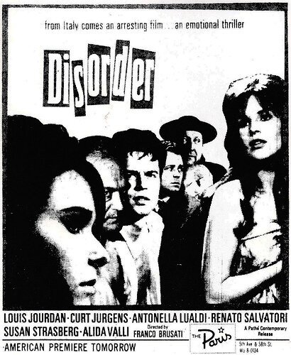 Обложка (Постер) Беспорядок / Il disordine (1962) SATRip Обложка (Постер) Беспорядок / Il disordine (1962) SATRip