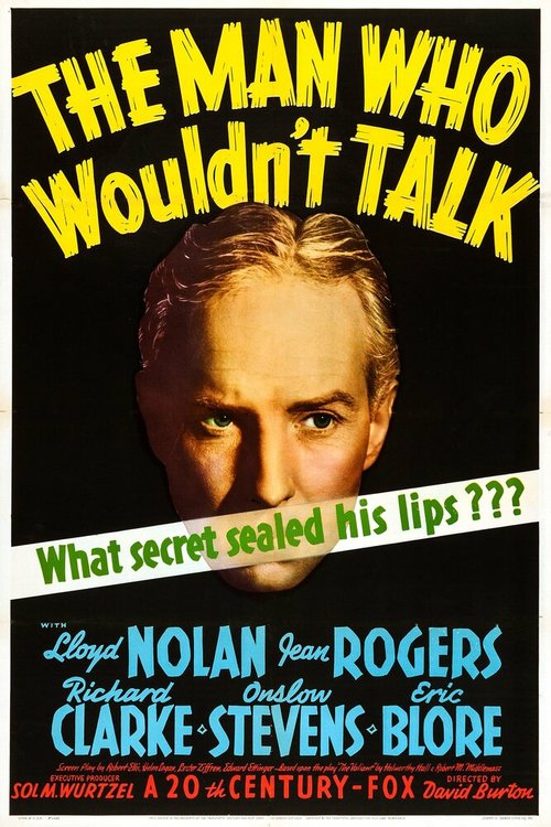 Обложка (Постер) Человек, который не хотел говорить / The Man Who Wouldn't Talk (1940) SATRip Обложка (Постер) Человек, который не хотел говорить / The Man Who Wouldn't Talk (1940) SATRip