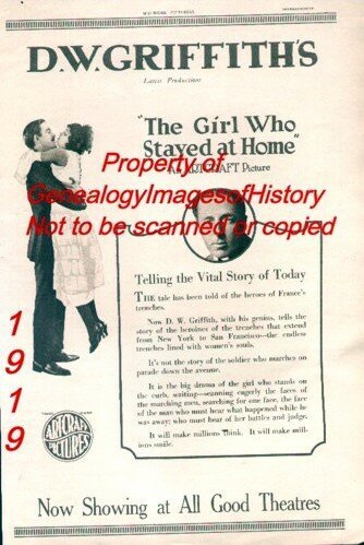 Обложка (Постер) Девушка, оставшаяся дома / The Girl Who Stayed at Home (1919) SATRip