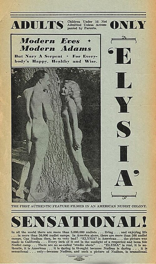 Обложка (Постер) «Элизия» — долина голых / Elysia (Valley of the Nude) (1933) SATRip