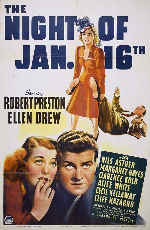 Обложка (Постер) Ночью 16-го января / The Night of January 16th (1941) SATRip Обложка (Постер) Ночью 16-го января / The Night of January 16th (1941) SATRip
