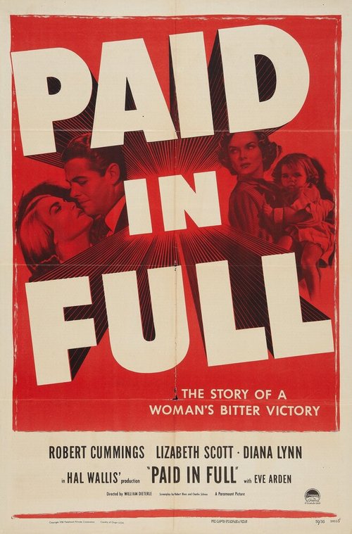 Обложка (Постер) Оплачено сполна / Paid in Full (1950) SATRip Обложка (Постер) Оплачено сполна / Paid in Full (1950) SATRip