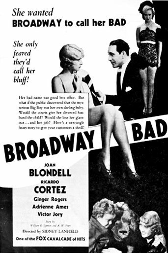 Обложка (Постер) Плохой Бродвей / Broadway Bad (1933) SATRip