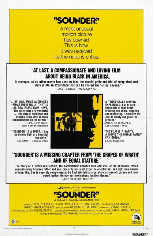 Обложка (Постер) Саундер / Sounder (1972) SATRip Обложка (Постер) Саундер / Sounder (1972) SATRip