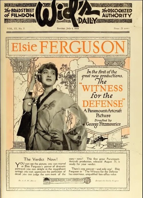 Обложка (Постер) Свидетель защиты / The Witness for the Defense (1919) SATRip