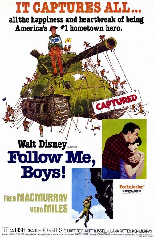Обложка (Постер) За мной, парни! / Follow Me, Boys! (1966) SATRip Обложка (Постер) За мной, парни! / Follow Me, Boys! (1966) SATRip