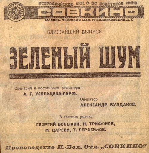 Обложка (Постер) Зеленый шум (1927) 