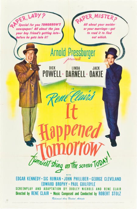 Обложка (Постер) Это случилось завтра / It Happened Tomorrow (1944) SATRip Обложка (Постер) Это случилось завтра / It Happened Tomorrow (1944) SATRip