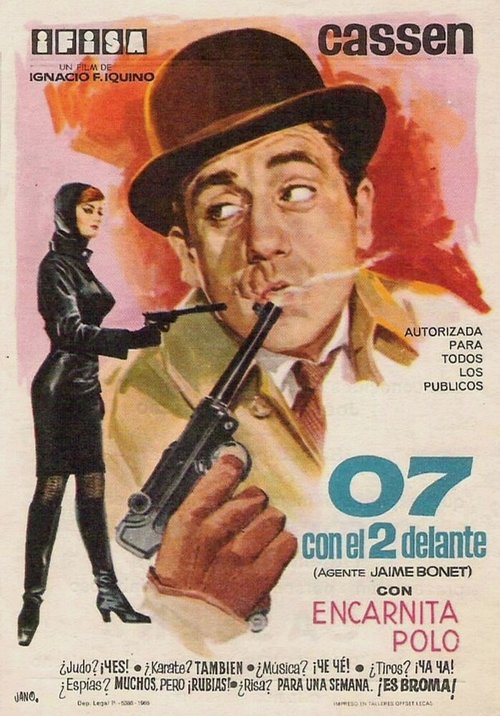 Обложка (Постер) 07 и двое перед ним (Агент: Хайме Боне) / 07 con el 2 delante (Agente: Jaime Bonet) (1966) SATRip Обложка (Постер) 07 и двое перед ним (Агент: Хайме Боне) / 07 con el 2 delante (Agente: Jaime Bonet) (1966) SATRip