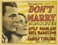 Обложка (Постер) Don't Marry (1928) SATRip Обложка (Постер) Don't Marry (1928) SATRip
