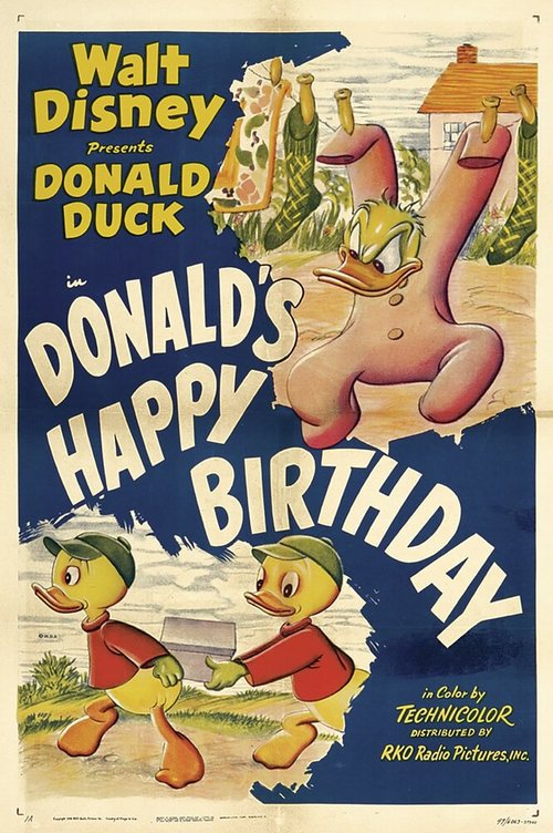 Обложка (Постер) Donald's Happy Birthday (1949) 