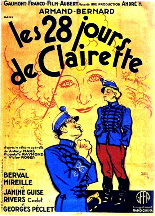 Обложка (Постер) Les vingt-huit jours de Clairette (1933) SATRip