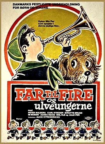 Обложка (Постер) Отец четверых и волчата / Far til fire og ulveungerne (1958) SATRip