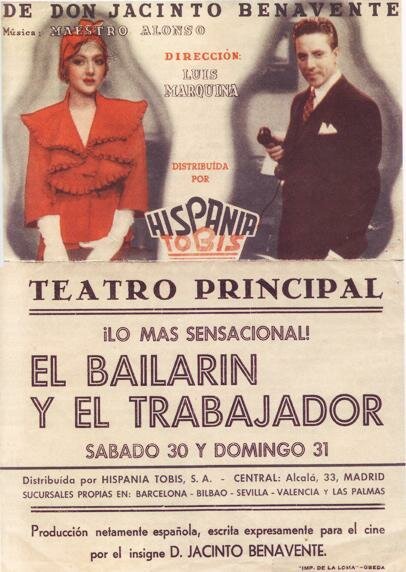 Обложка (Постер) Танцор и рабочий / El bailarín y el trabajador (1936) SATRip Обложка (Постер) Танцор и рабочий / El bailarín y el trabajador (1936) SATRip