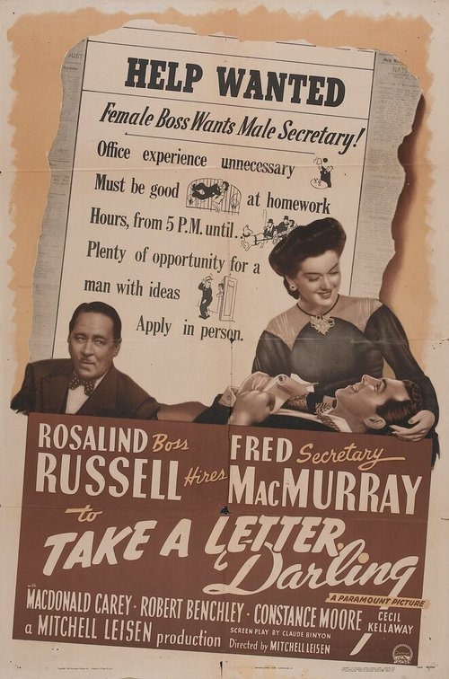 Обложка (Постер) Возьми письмо, дорогая / Take a Letter, Darling (1942) SATRip Обложка (Постер) Возьми письмо, дорогая / Take a Letter, Darling (1942) SATRip