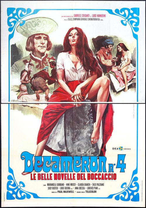 Обложка (Постер) Декамерон №4 — Прекрасные новеллы Боккаччо / Decameron n° 4 - Le belle novelle del Boccaccio (1972) SATRip