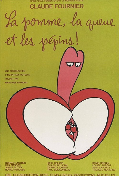 Обложка (Постер) Яблоко, червяк и семена / La pomme, la queue et les pepins (1974) SATRip