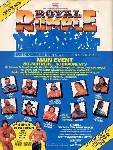 Обложка (Постер) WWF Королевская битва / Royal Rumble (1989) SATRip