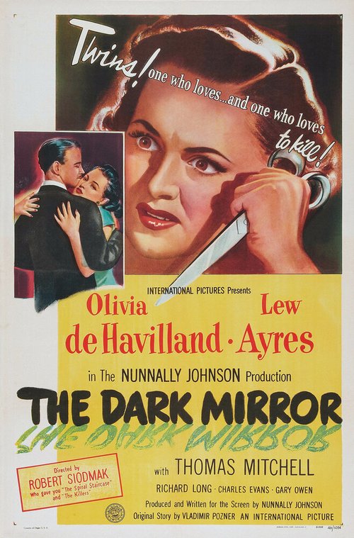 Обложка (Постер) Темное зеркало / The Dark Mirror (1946) SATRip Обложка (Постер) Темное зеркало / The Dark Mirror (1946) SATRip
